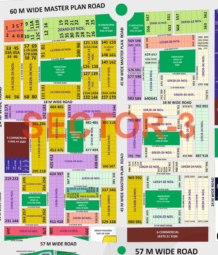 Wave City Sector 3 Map - Plot Layout, Roads and Parks