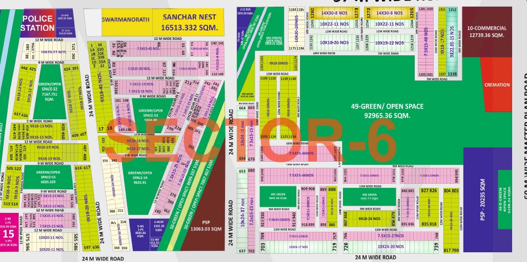 Wave City Sector 6 Map - Plot Layout, Roads and Parks